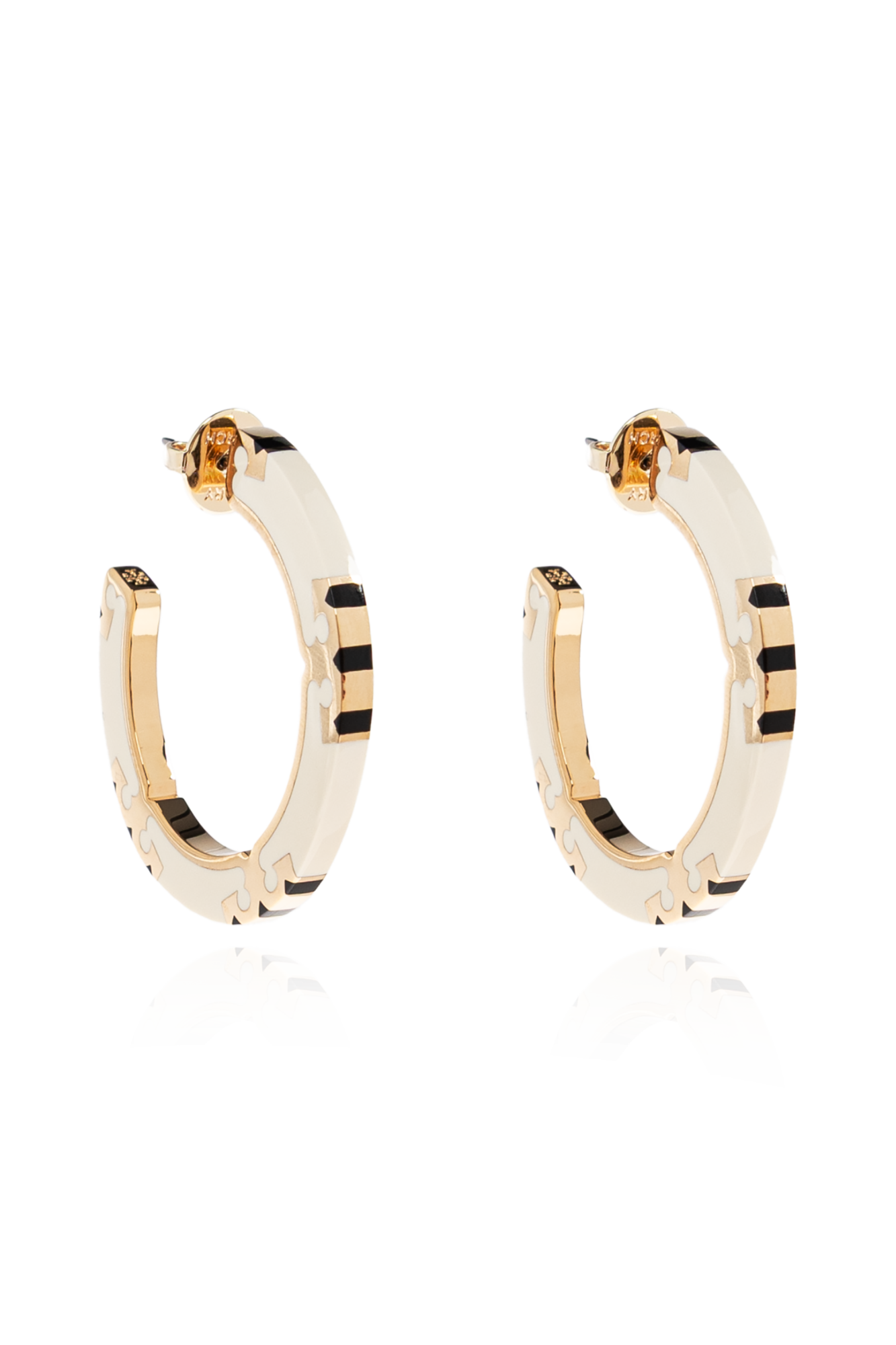TORY BURCH ロコエンホストアンクルフツ 1588290 200 Tory Burch Round earrings with logo | Women's Jewelery | Vitkac
